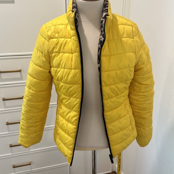 Leopard puffer jacket reversible to yellow - Picture 4 of 9